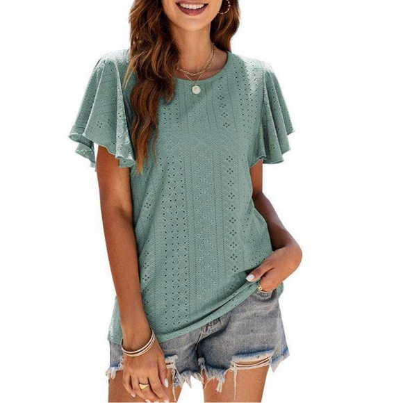 Cute and comfy shoulder ruffle top - Picture 4 of 5
